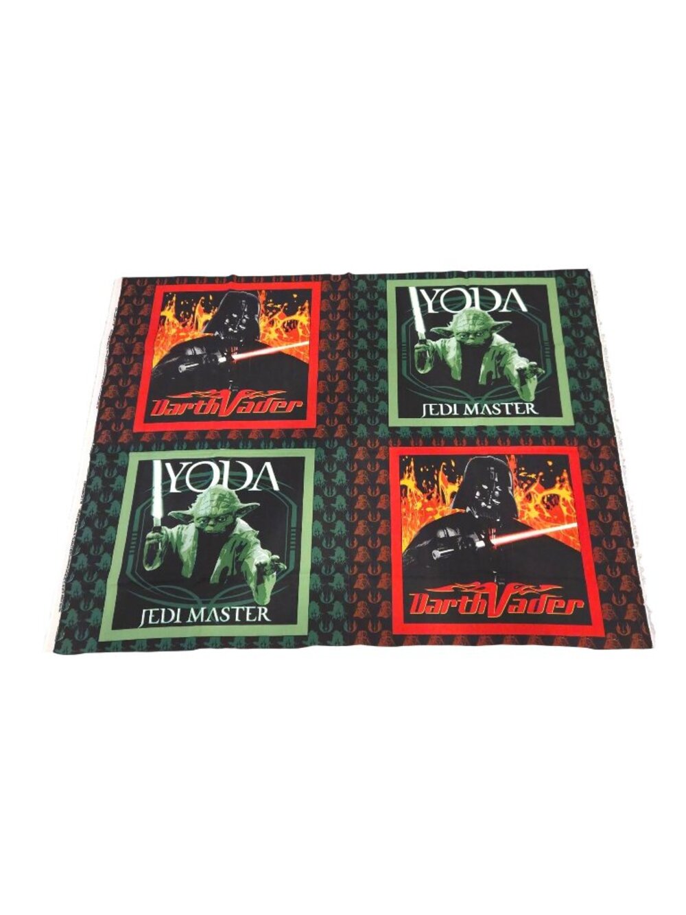 Star Wars Yoda Darth Vader Cotton Fabric Panel 2005 Lucasfilm Ltd 34 x 44 OOP
